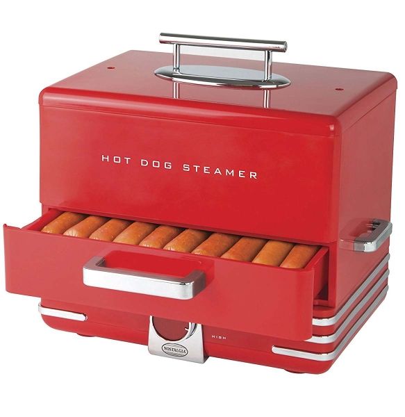 NOSTALGIA HDS248RD Large Hot Dog Steamer/Toaster Detail Page